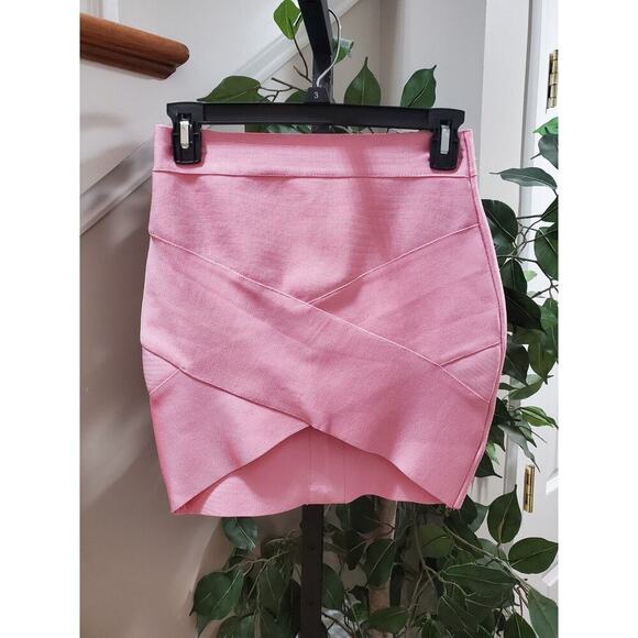 Meilun Women Pink Rayon Pull on Pencil & Straight Mini Stretch Skirt Size Large - Picture 10 of 11